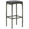 vidaXL 7 Piece Garden Bar Set with Cushions Poly Rattan Grey