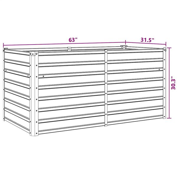 vidaXL Raised Garden Bed 160x80x77 cm Galvanised Steel Green