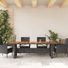 vidaXL Garden Table with Acacia Wood Top Black 240x90x75 cm Poly Rattan