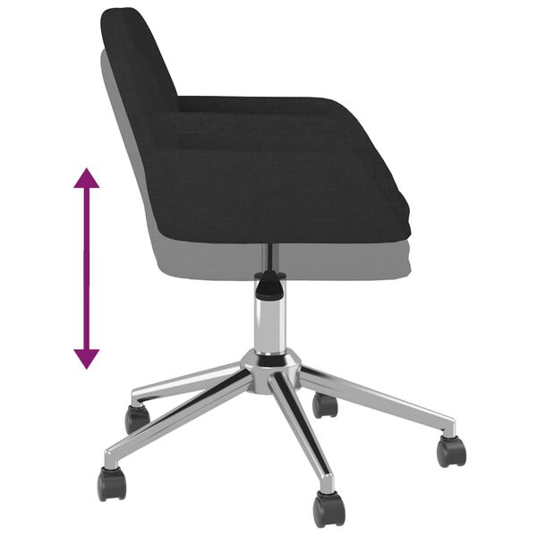 vidaXL Swivel Dining Chairs 2 pcs Black Fabric
