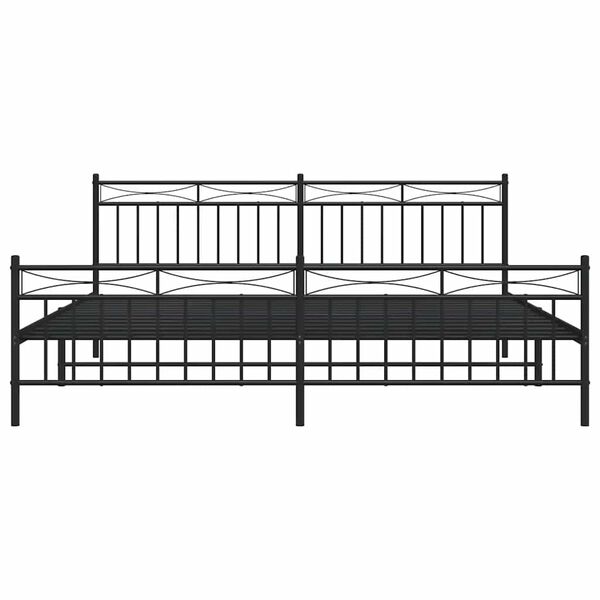vidaXL Metal Bed Frame without Mattress with Footboard Black 193x203cm
