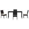 vidaXL Garden Dining Set 5 pcs Black Powder-Coated Steel