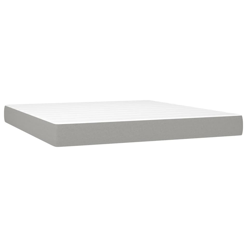 vidaXL Box Spring Bed with Mattress Light Grey 193x203 cm Fabric