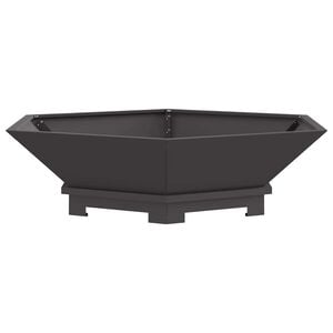 vidaXL Fire Pit Black 100 x 100 x 28 cm Cold-rolled steel