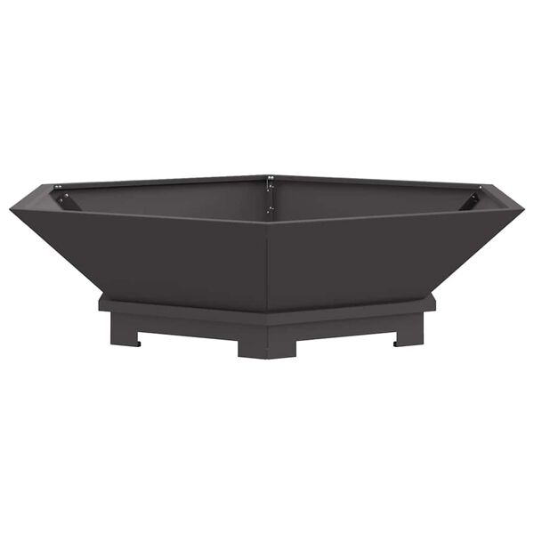vidaXL Fire Pit Black 100 x 100 x 28 cm Steel