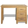 vidaXL Desk with 3 Drawers 106x40x75 cm Solid Oak Wood