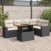 vidaXL 6 Piece Garden Sofa Set with Cushions Black Poly Rattan