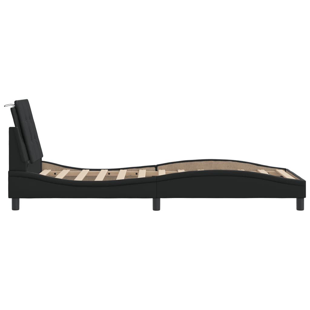 vidaXL Bed Frame with LED without Mattress Black 100x203 cm