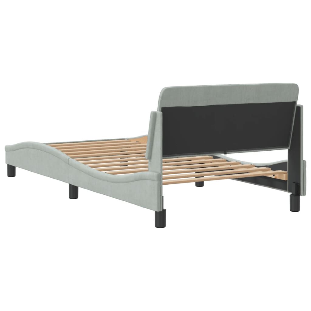 vidaXL Bed Frame without Mattress Light Grey 100x203 cm Velvet