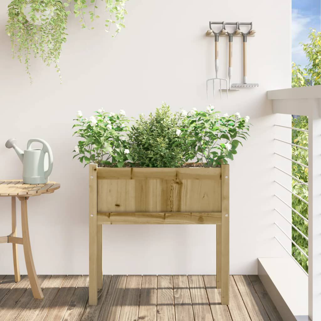 vidaXL Garden Planter with Legs 70x31x70 cm Impregnated Wood Pine