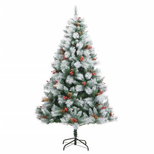 vidaXL Artificial Hinged Christmas Tree 300 LEDs 180 cm