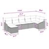 vidaXL Sofa Set with Cushion 7 pcs Black Poly Rattan