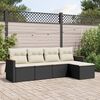 vidaXL 5 Piece Garden Sofa Set with Cushions Black Poly Rattan