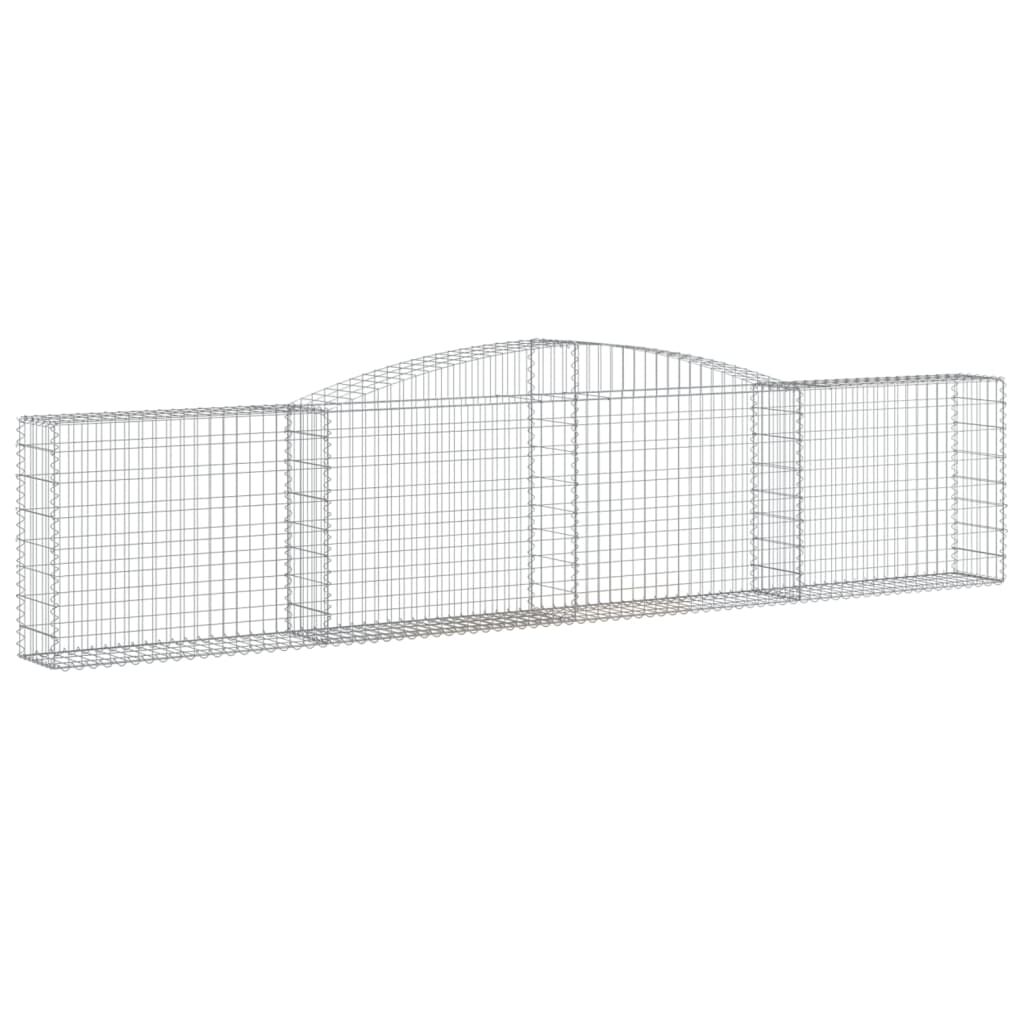 vidaXL Arched Gabion Basket 400x30x80/100 cm Galvanised Iron