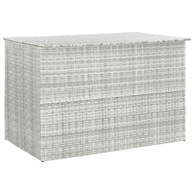 vidaXL Garden Storage Box Light Grey 150x100x100 cm Poly Rattan
