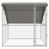 vidaXL Dog Kennel with Storage Silver 2 x 2 x 2 m Steel