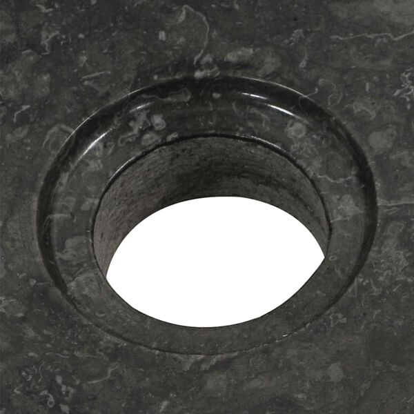 vidaXL Bathroom Vanity Cabinet Solid Teak with Sink Marble Black