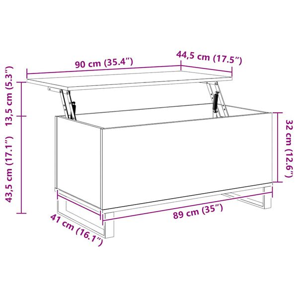 vidaXL Coffee Table White 90x44.5x45 cm Engineered Wood