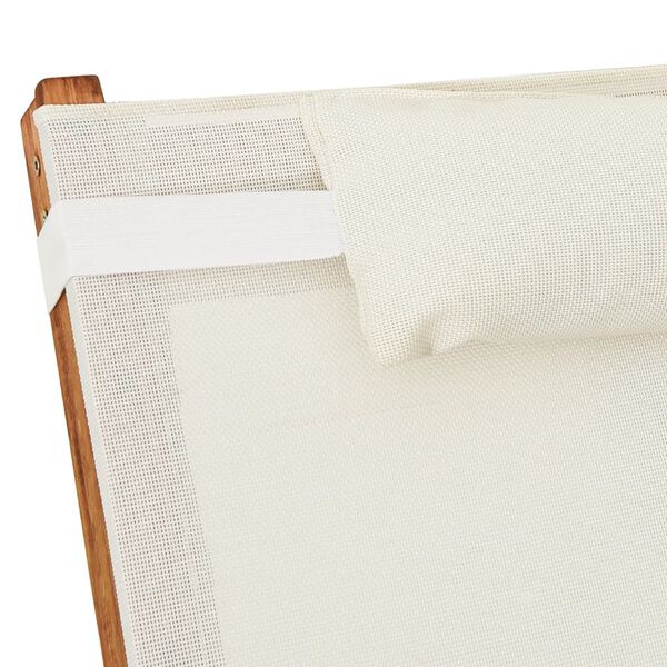 vidaXL Rocking Chair White Textilene and Solid Wood Poplar