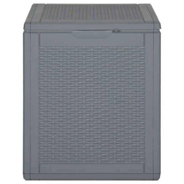 vidaXL Garden Storage Box Grey PP Rattan 90 L
