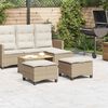 vidaXL Garden Stools with Cushions 2 pcs Beige 55x55x36 cm Poly Rattan