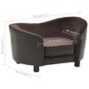 vidaXL Dog Sofa Brown 69x49x40 cm Plush and Faux Leather