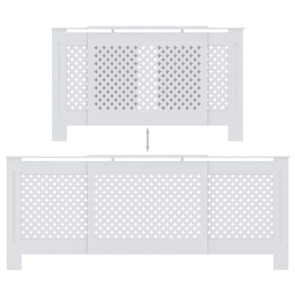 vidaXL MDF Radiator Cover White 205 cm