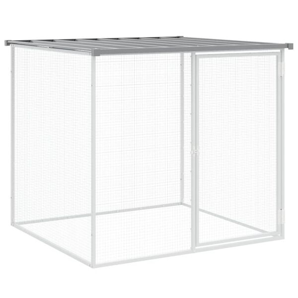 vidaXL Chicken Cage with Roof Light Grey 203x98x90 cm Galvanised Steel