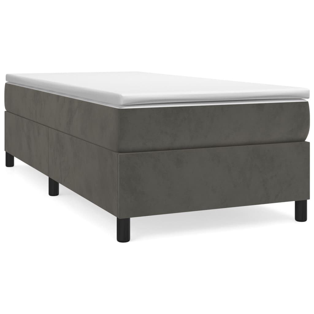 vidaXL Bed Frame without Mattress Dark Grey Twin Velvet (US Only)