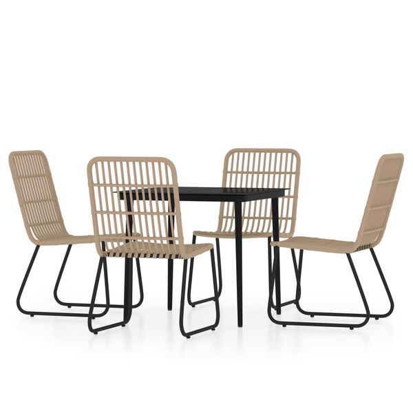 vidaXL 5 Piece Garden Dining Set Oak