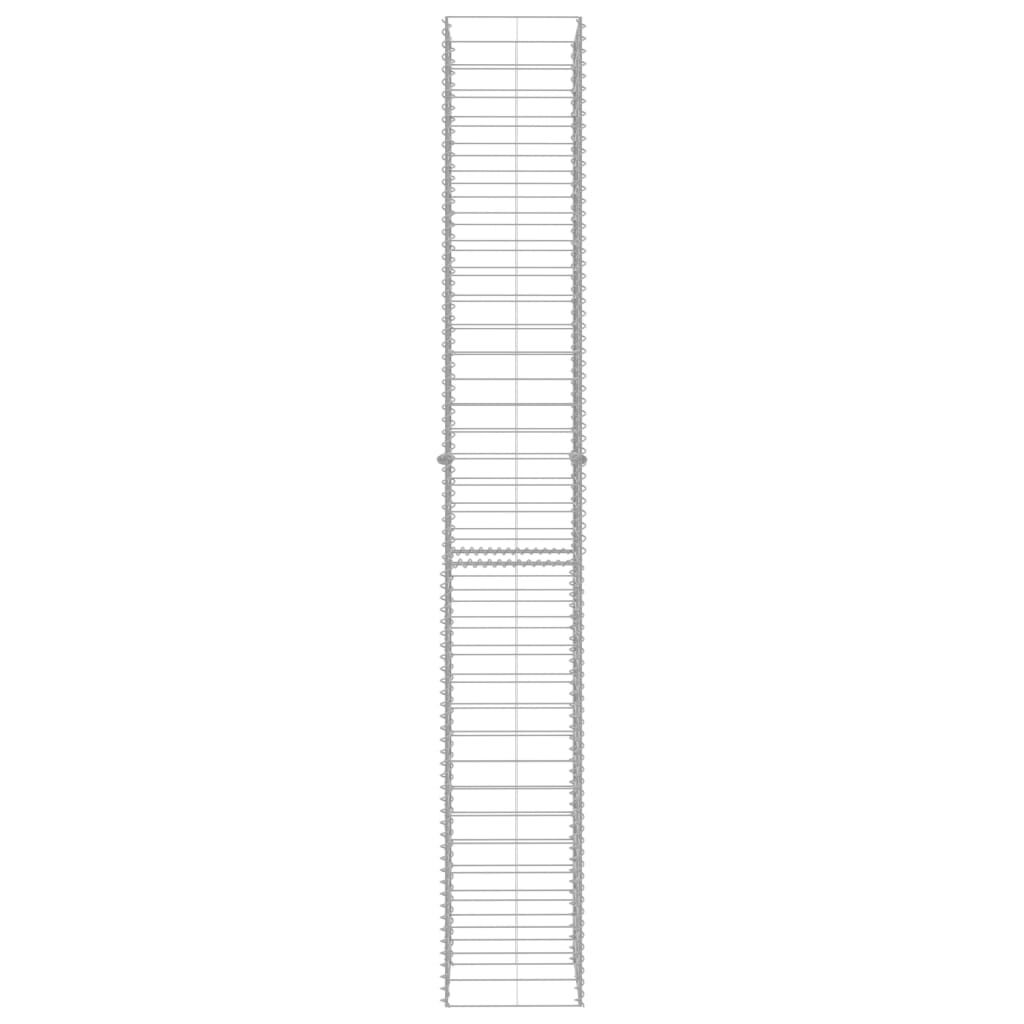 vidaXL Gabion Baskets 3 pcs Galvanised Steel 25x25x197 cm