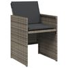 vidaXL 11 Piece Garden Dining Set with Cushions Grey Poly Rattan