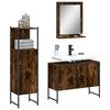 vidaXL 3 Piece Bathroom Cabinet Set Smoked Oak Engineered Wood