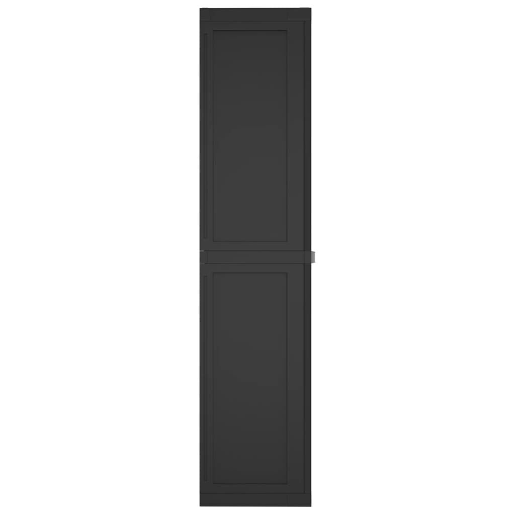 vidaXL Outdoor Storage Cabinet Black 97x37x165 cm PP