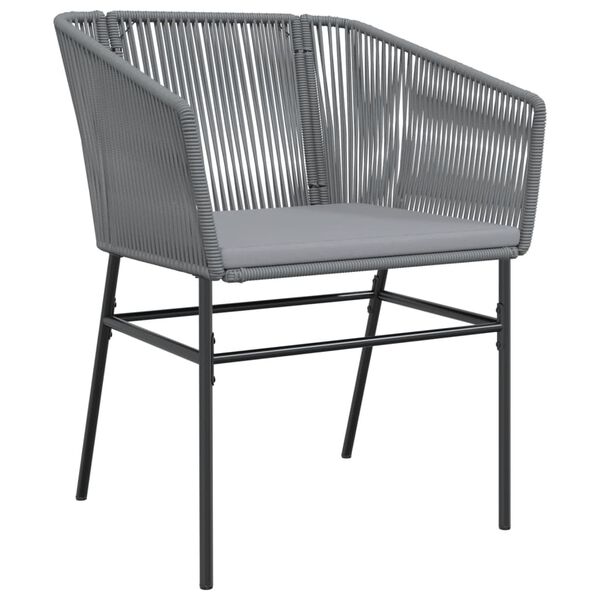 vidaXL Garden Chairs 2 pcs with Cushions Grey Poly Rattan