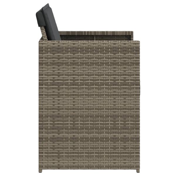 vidaXL Garden Chairs with Cushions 4 pcs Grey Poly Rattan