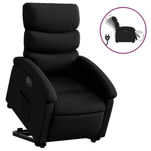 vidaXL Electric Stand up Recliner Chair Black Faux Leather