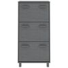 vidaXL Shoe Cabinet HAMAR Dark Grey 59.5x35x117 cm Solid Wood Pine