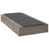 vidaXL Sunbed with Floating Cushion Grey Poly Rattan