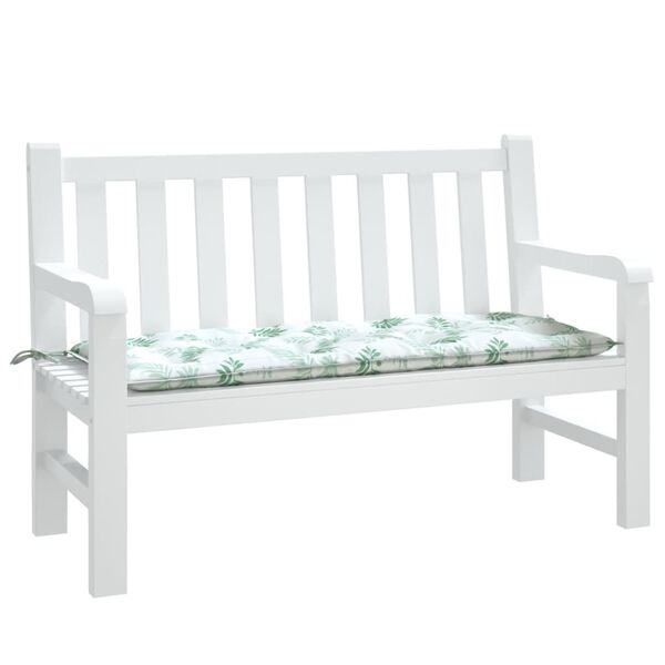 vidaXL Garden Bench Cushion Leaf Pattern 120x50x7 cm Fabric