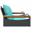 vidaXL Swing Bench with Cushions Black 109x62x40 cm Poly Rattan