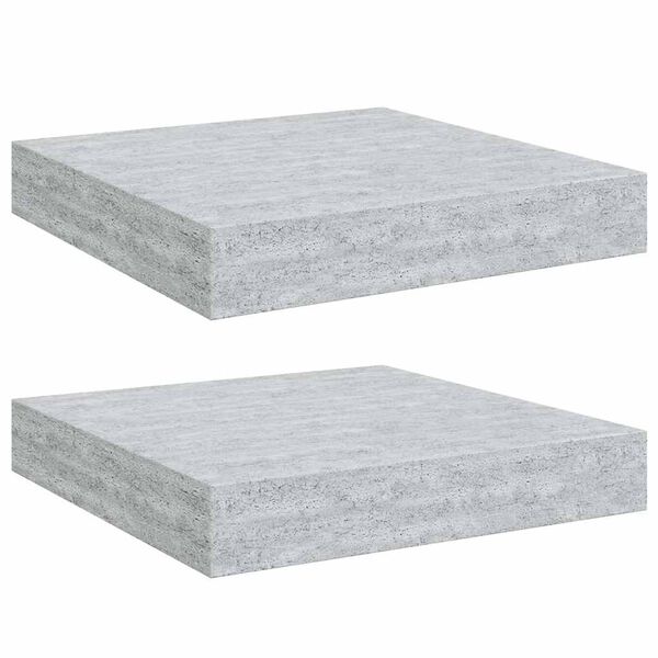 vidaXL Floating Wall Shelves 2 pcs Concrete Grey 23x23.5x3.8 cm MDF
