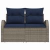 vidaXL Garden Sofa Grey 124 x 62 x 85cm Poly Rattan