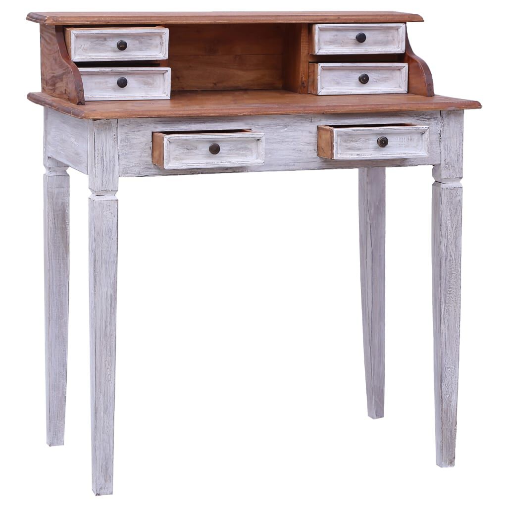 vidaXL Writing Desk with Drawers 90x50x101 cm Solid Mahogany Wood