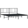 vidaXL Metal Bed Frame without Mattress with Headboard Black 183x213cm