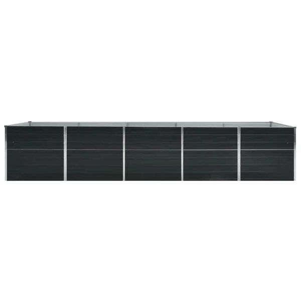 vidaXL Garden Raised Bed Galvanised Steel 400x80x77 cm Anthracite