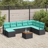vidaXL Garden Sofa Set 9 pcs Black and turquoise