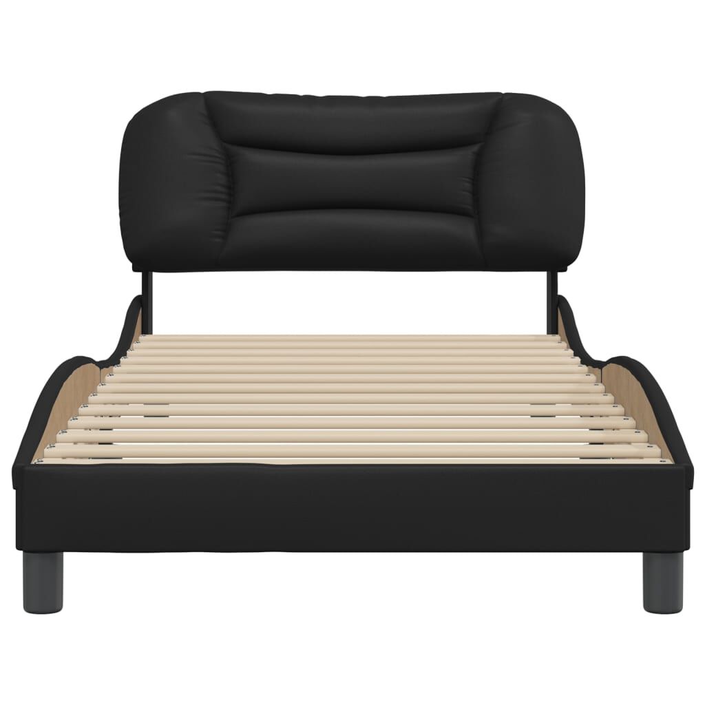 vidaXL Bed Frame without Mattress Black 100x190 cm Faux Leather