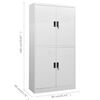 vidaXL Office Cabinet Light Grey 90x40x180 cm Steel