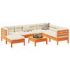 vidaXL 8 Piece Garden Sofa Set with Cushions Wax Brown Solid Wood Pine